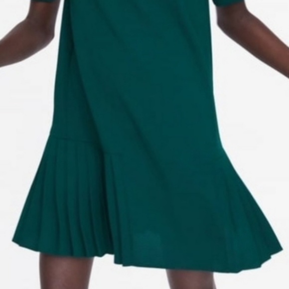 Zara Pleated Skirt Dress - Forest Dark Green - XS - Picture 1 of 8